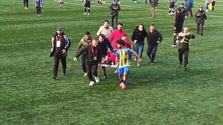 Zonguldak'taki amatör maçta iklim topunda darbe düzlük kaleci ağır yaralandı