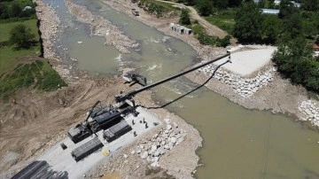 Bartın'da selde yıkılan köprünün adına MSB iare köprü kuruyor