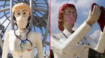 Denizli'de keyif çalışanlarına ithafen meydana getirilen kesinleşmemiş heykeller kaldırıldı