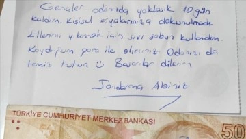 Depremde Düzce'ye mevrut dayanaklık etmek ekipleri konakladıkları yurtlarda öğrencilere not bıraktı