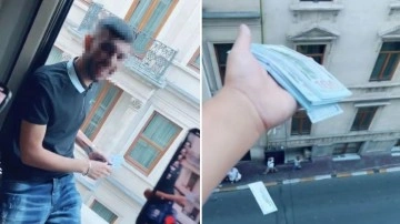 Otel odası penceresinden yola dolar saçıp paylaştı ki bulunduğu ortaya çıktı