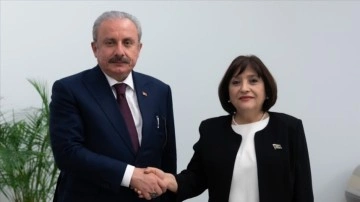 TBMM Başkanı Şentop, Azerbaycan Milli Meclis Başkanı Gafarova ile birlikte araya geldi