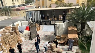 Türkiye'nin Doha büyükelçiliği depremden etkilenenler düşüncesince 500 titrem yardım topladı